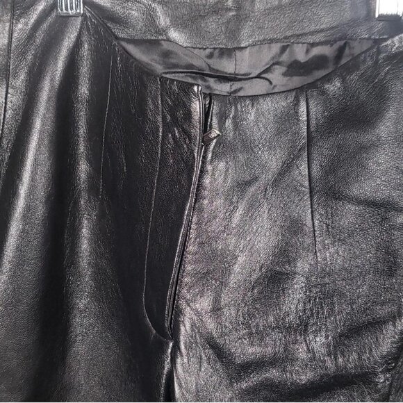 Wilson Pelle Black Leather Pants Size 0 - Picture 4 of 6